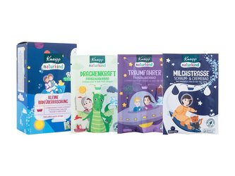 Kneipp Kids sůl do koupele Dragon Power 40 g + sůl do koupele Dream Driver 40 g + pěna do koupele Milky Way 40 ml