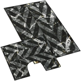 3D tisk  sada - černý mramor - sada 60x100, 60x50 cm