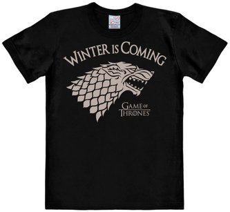 Pánské tričko Game Of Thrones: Winter Is Coming (S) černé bavlna