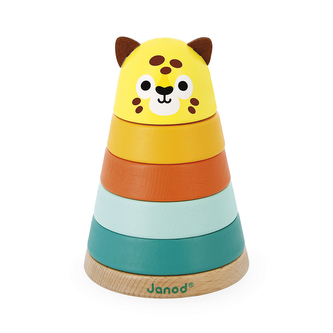 Janod Dřevěná stohovací skládačka Jaguár Tropik