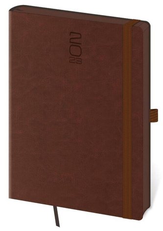 Diář 2023 týdenní A5 Memory s gumičkou - tmavě hnědá Diář 2023 týdenní A5 Memory s gumičkou - tmavě hnědá