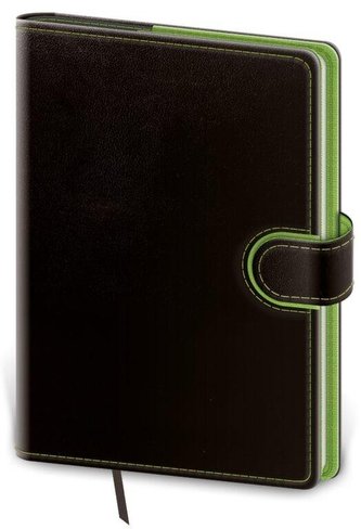 Diář 2023 denní B6 Flip - černo/zelená