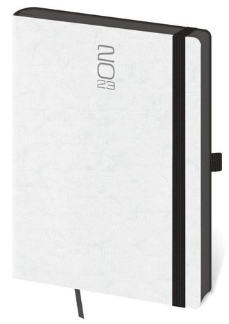 Diář 2023 denní A5 Memory s gumičkou - bílá