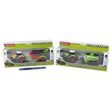 Traktor s vlečkou, na setrvačník, 15 cm