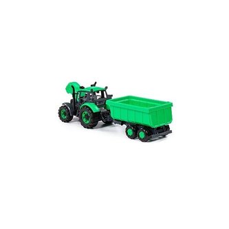 Traktor Progres" s přívěsem, na setrvačník, zelený /+3  "