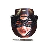 škraboška kočka - krajková s čelenkou