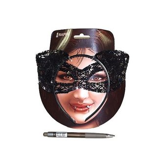 škraboška kočka - krajková s čelenkou