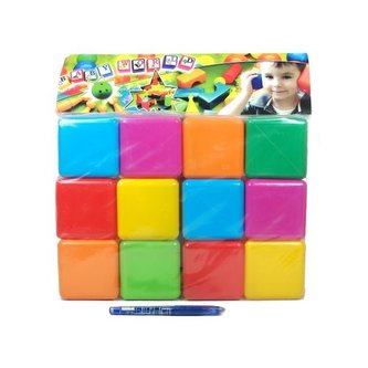 Stavebnice kostky měkký plast 12 kostek
