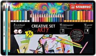 STABILOaquacolor/pen 68 brush/point 88, 36 ks Sada v plechu "ARTY" od 03/2022