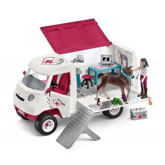 Schleich Mobilní veterinární klinika s klisnou a ošetřovatelem