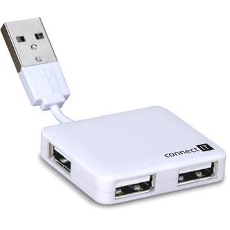 CONNECT IT USB hub se 4 porty MINI bílý
