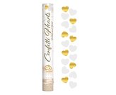 Konfetti pneumatyczne złote i białe serduszka 40cm