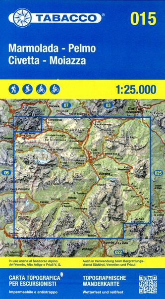 Marmolada -  Pelmo Civetta -Moizza 1:25 000