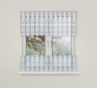 Krátká dekorační žakárová záclona s řasící páskou ROSALIE 40 bílá 300x40 cm (cena za spodní díl) MyBestHome