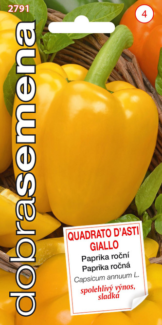 Dobrá semena Paprika zel. - Quadrato D´asti Giallo 0,4g, žlutá