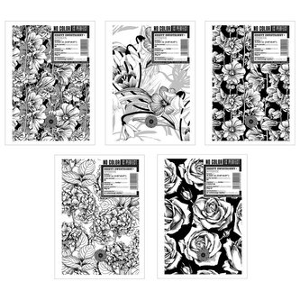 Zeszyt A5/80K kratka Flowers Black (10szt)