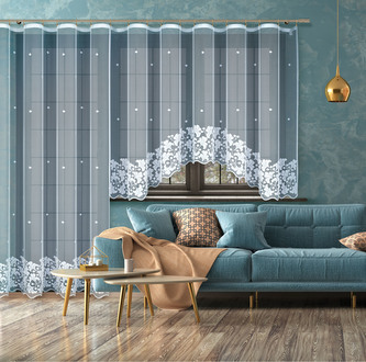 Dekorační žakárová záclona s řasící páskou DONKA 160 bílá 300x160 cm MyBestHome