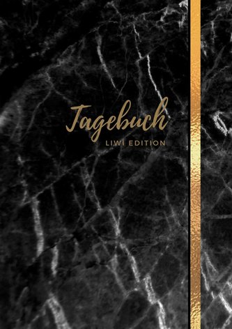 Tagebuch - A5 liniert - 100 Seiten 90g/m² - Soft Cover Motiv Marmor schwarz - Papier aus nachhaltiger Forstwirtschaft