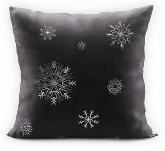 Polštář SNOWFLAKE černá/stříbrná 40x40 cm  Mybesthome