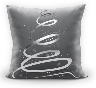 Polštář CHRISTMAS TREE tmavě šedá/stříbrná 45x45 cm MyBestHome