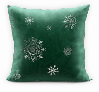 Polštář SNOWFLAKE smaragdová/stříbrná 40x40 cm  Mybesthome