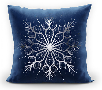 Polštář XMAS TIME tmavě modrá/stříbrná 40x40 cm  Mybesthome