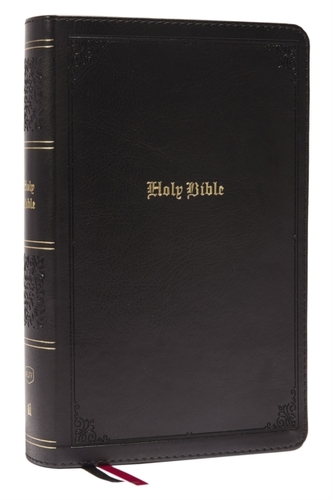 KJV, Personal Size Large Print Single-Column Reference Bible, Leathersoft, Black, Red Letter, Thumb Indexed, Comfort Pri