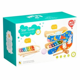 Lucy & Leo Hvězdné melodie - dřevěná herní sada s xylofonem a zatloukačkou Lucy & Leo Hvězdné melodie - dřevěná herní sada s xylofonem a zatloukačkou