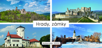 HRADY, ZÁMKY - Stolový kalendár - 2023