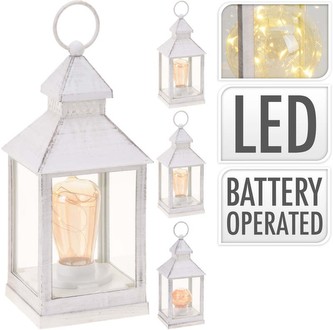 Lucerna s LED žárovkou 23 cm bílá