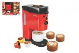 Kávovar na kapsle plast 15x22cm s doplňky na baterie se světlem, zvukem v krabici 31x23x9cm