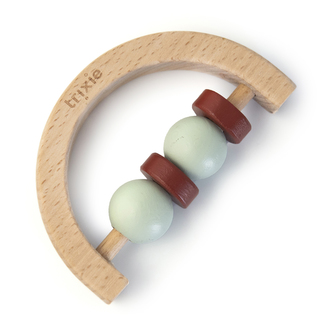 Wooden half circle rattle - Mint Rust