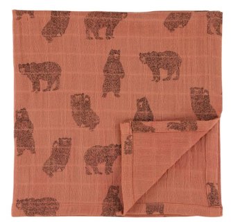 Mušelínová plenka| 55 x 55 Brave bear, set 3 pcs Mušelínová plenka| 55 x 55 Brave bear, set 3 pcs