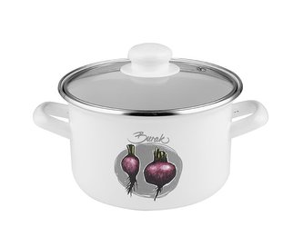 HRNIEC SMALTOVANÝ S POKLIČKOU 16CM, 2L BURACZEK