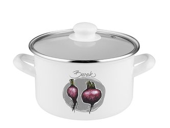 HRNIEC SMALTOVANÝ S POKLIČKOU 18CM, 2,6L BURACZEK