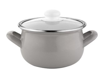 HRNEC SMALTOVANÝ PYZA S POKLIČKOU 18CM 3L CAPRI SVĚTLE ŠEDÝ