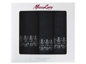 RUČNÍKI MISS LUCY 3KS INDIA BLACK