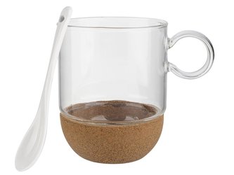 HRNEK SKLENĚNÝ NA KORKOVÉ PODLOŽCE 240 ML W1