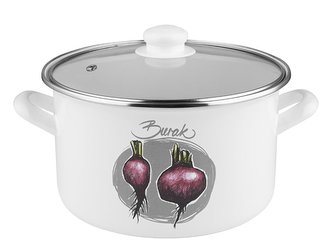 HRNIEC SMALTOVANÝ S POKLIČKOU 22CM, 4,7L BURACZEK