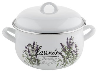 HRNEC SMALTOVANÝ S POKLIČKOU 22CM 5,3L FLORENSIS