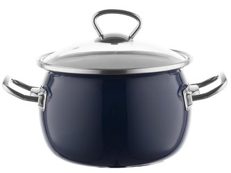 SMALTOVANÝ HRNEC 24CM 5L BERRY TMAVĚ MODRÁ