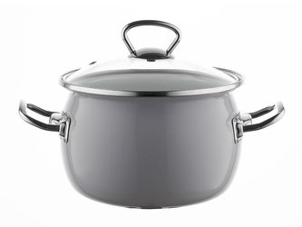 SMALTOVANÝ HRNEC 22CM 4,25L BERRY ŠEDÁ