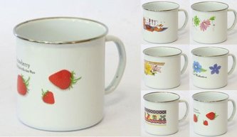 HRNEK SMALTOVANÝ S DEKOREM, 10 CM/700 ML