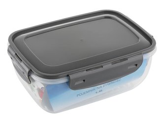 OBDÉLNÍKOVÁ DÓZA NA POTRAVINY S KLIPSY ŠEDÁ 1,4L