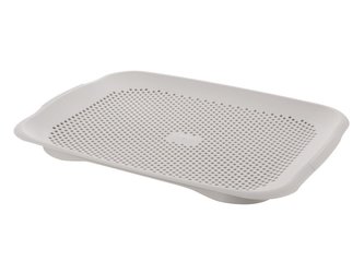 Praktyczna deska na krájení a cedník  27,5 x 36,5 x 3 cm světle šedý