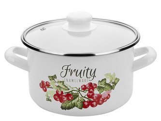 HRNEC SMALTOVANÝ S POKLIČKOU 22CM, 4,7L KALINA