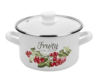 HRNEC SMALTOVANÝ S POKLIČKOU 18CM, 2,6L KALINA