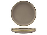 Talíř mělký Berlotti hnědý 25cm