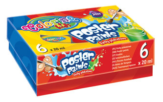 Temperové barvy kelímek 6 barev, 20 ml,