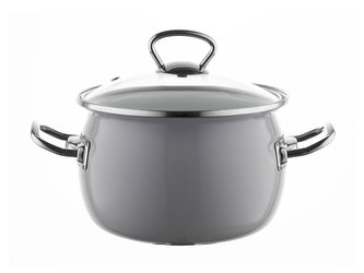 SMALTOVANÝ HRNEC 20CM 3,5L BERRY ŠEDÁ